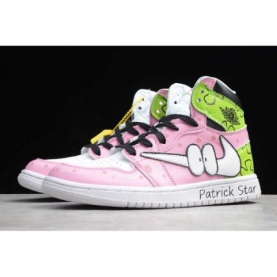 Nike Bayan Air Jordan 1 High Gs Eye Hook Pembe / Yeşil Basketbol Ayakkabısı Türkiye - 713QXH3D